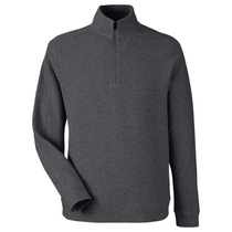North End Men's Black Heather Spirit Textured Quarter-Zip Pullover