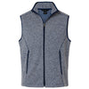 North End Men's Classic Navy/White Jasper Jacquard Fleece Vest