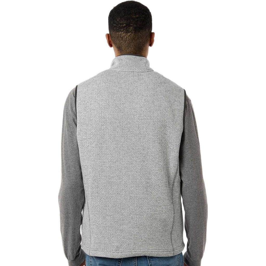 North End Men's Grey/White Jasper Jacquard Fleece Vest