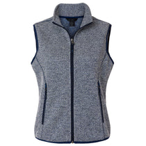 North End Women's Classic Navy/White Jasper Jacquard Fleece Vest