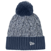 New Era Deep Navy/Grey/White Marled Knit Pom Beanie