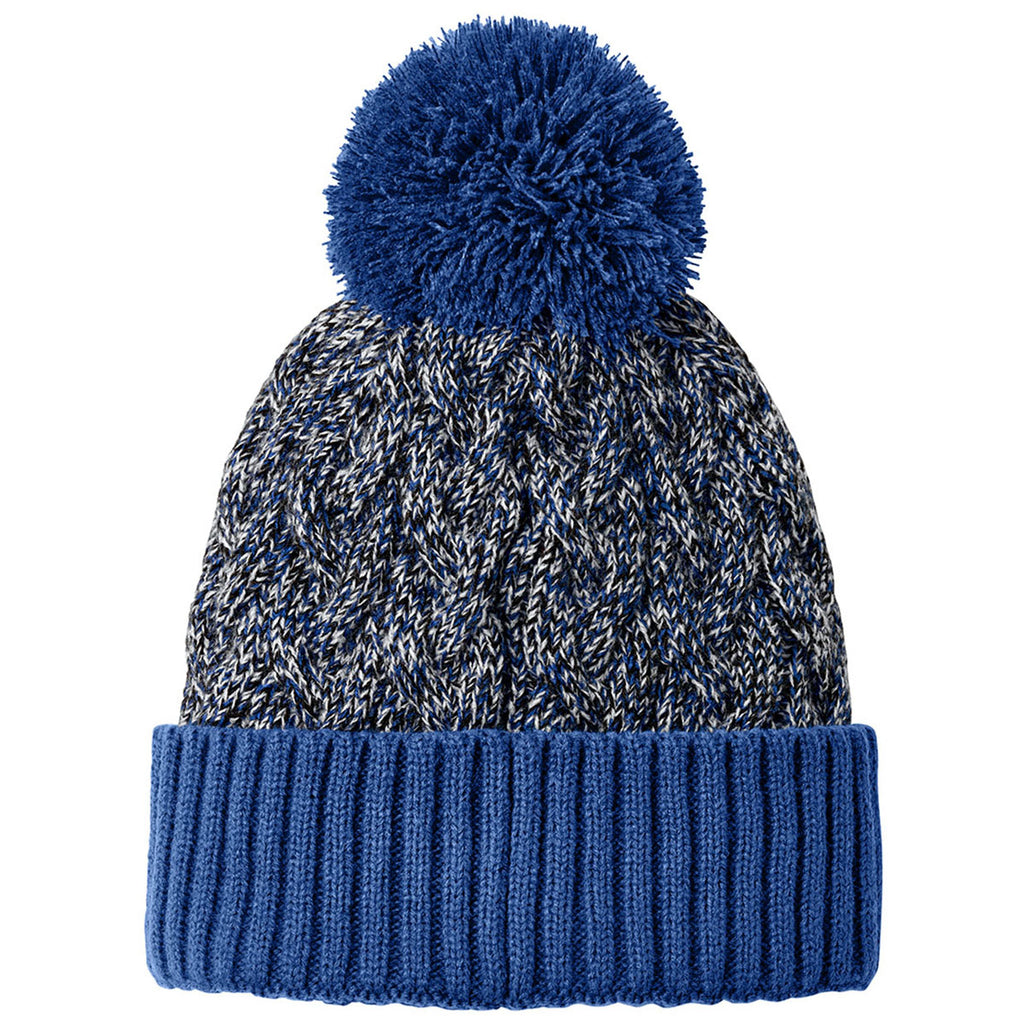 New Era Royal/Black/White Marled Knit Pom Beanie