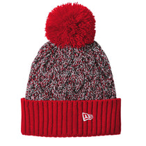New Era Scarlet/Black/White Marled Knit Pom Beanie