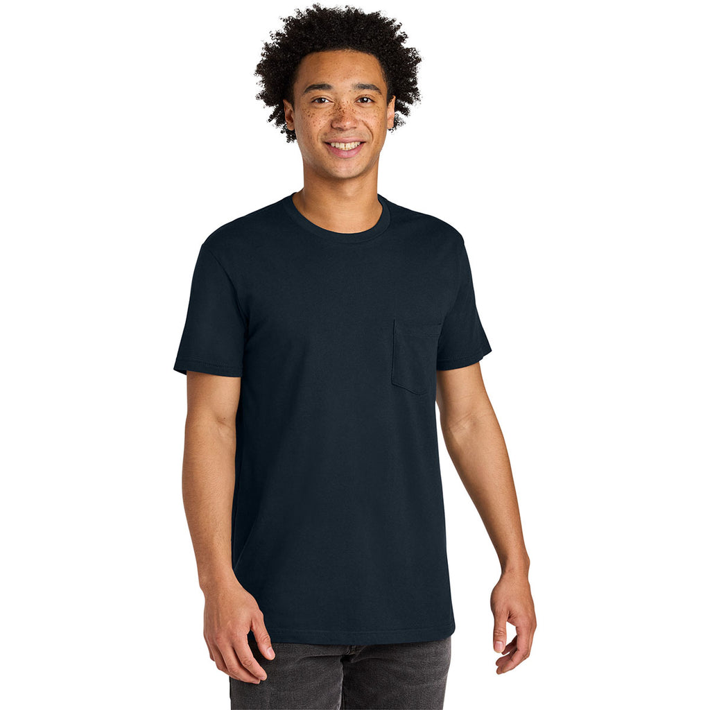 Next Level Men's Midnight Navy Cotton Pocket Tee