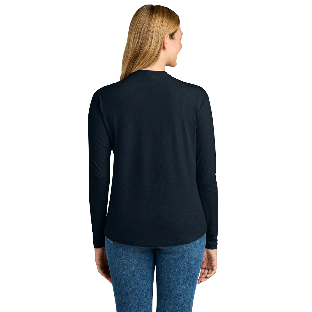 Next Level Women's Midnight Navy Cotton Relaxed Long Sleeve Tee