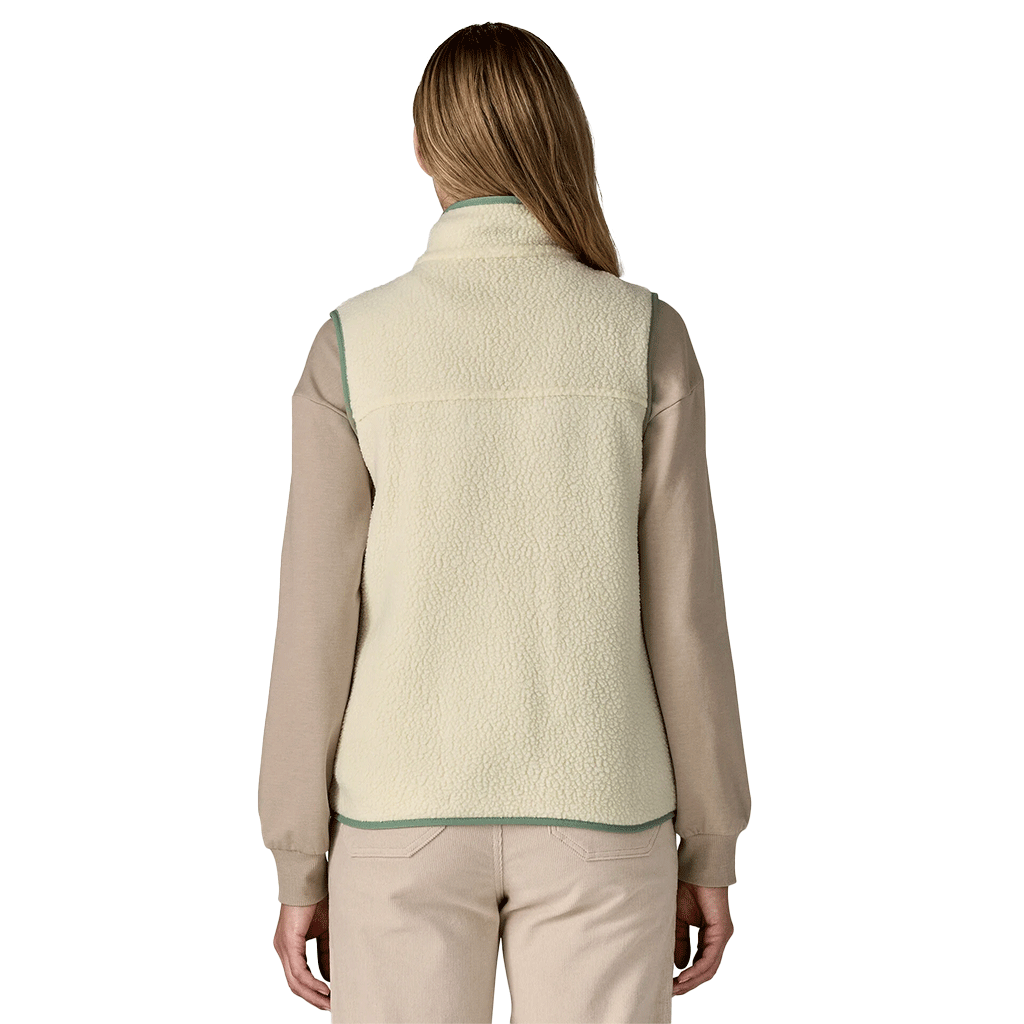 Patagonia Women's Natural w/Ellwood Green Retro Pile Fleece Vest