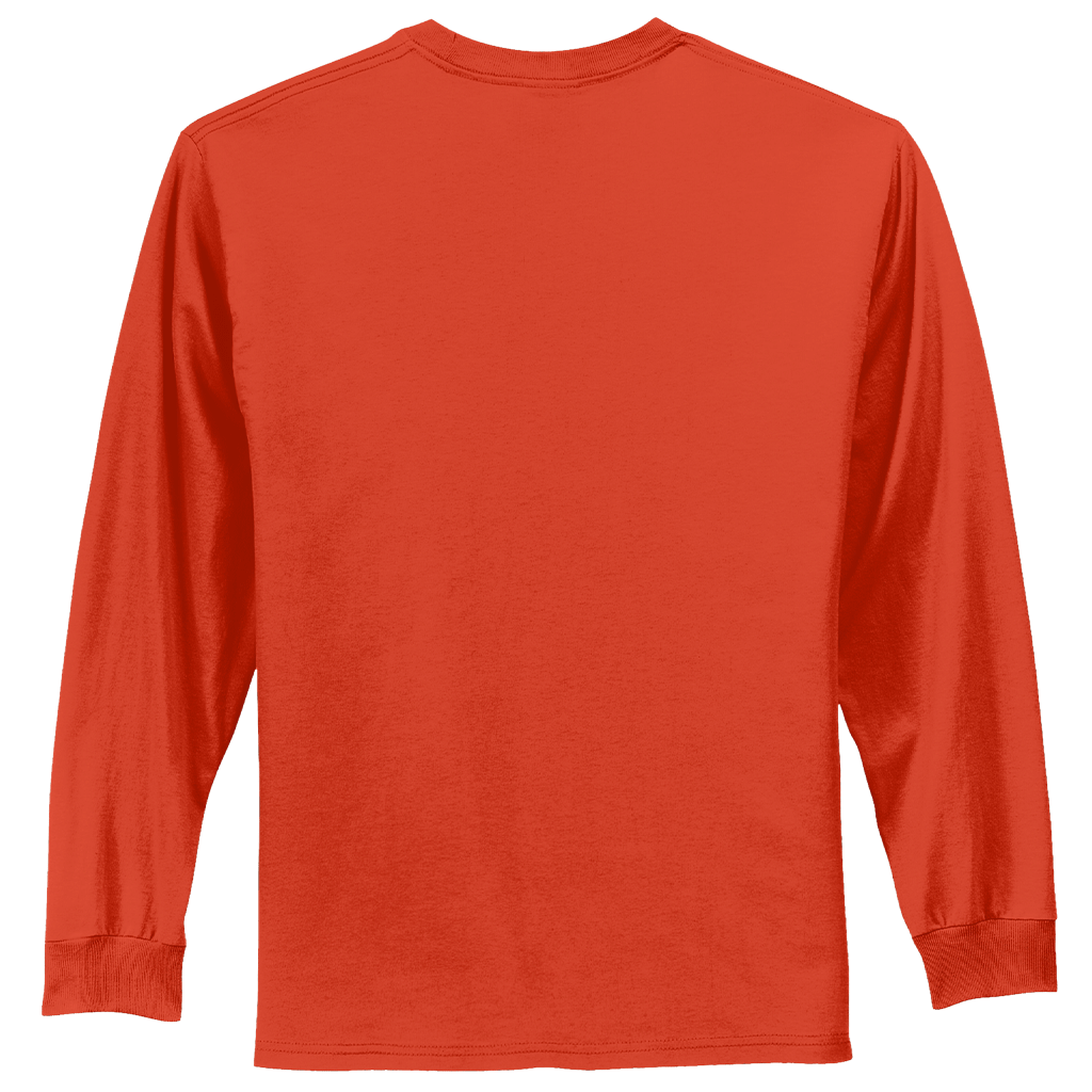 Port & Company Men's Orange Long Sleeve Essential Tee