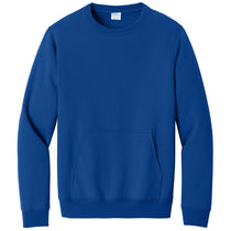 Port & Company Unisex True Royal Core Fleece Crewneck Pocket Sweatshirt