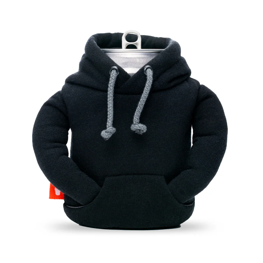 Puffin Drinkwear Black, Cool Gray Hoodie Can Cooler