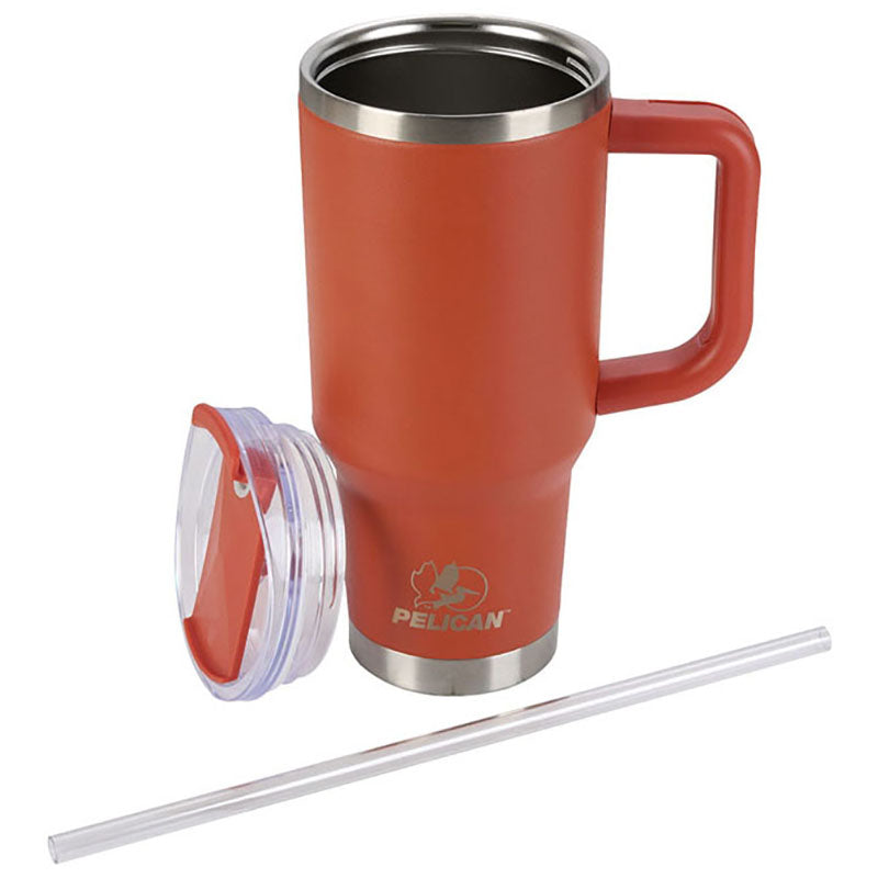 Pelican Porter Orange 30 oz. Recycled Double Wall Stainless Steel Travel Tumbler