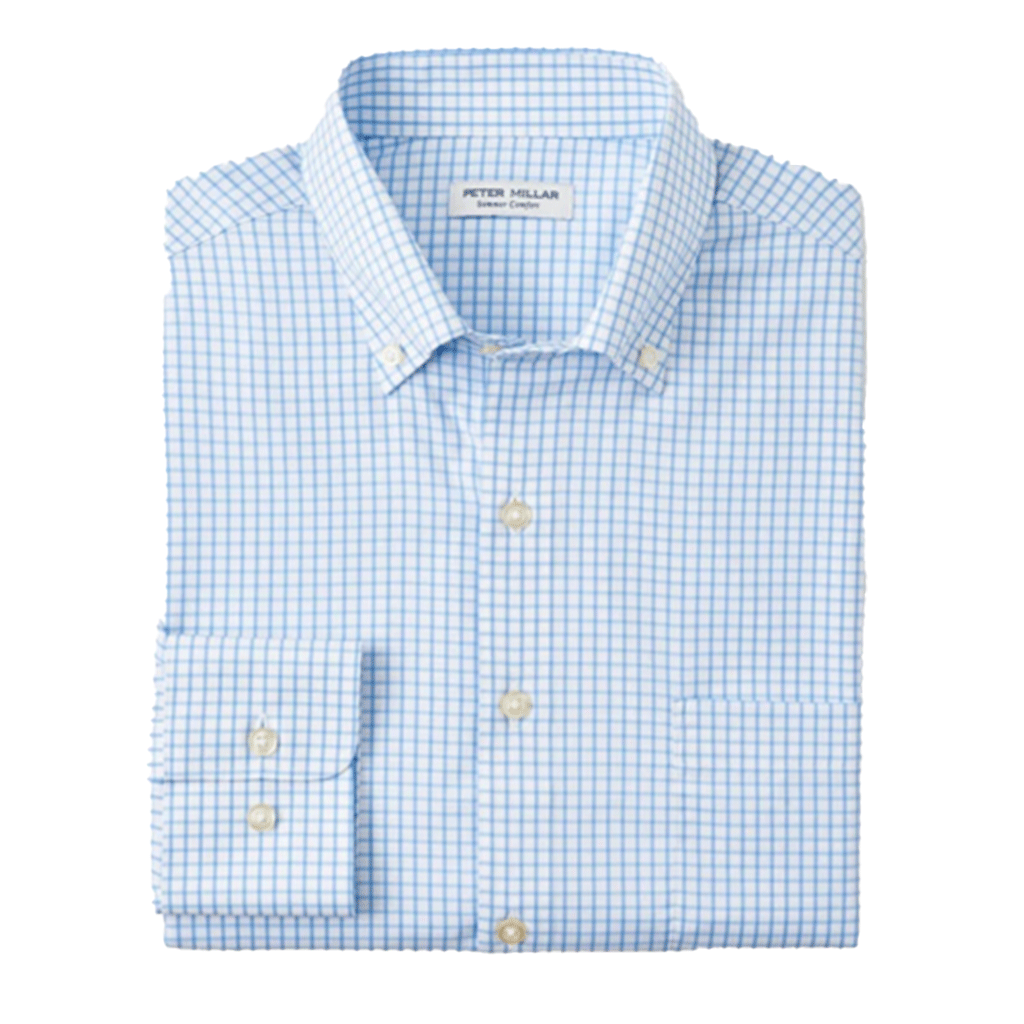 Peter Millar Men's Cottage Blue Hanford Performance Twill Sport Shirt