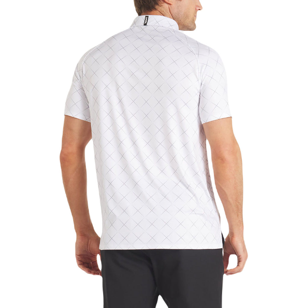 UNRL Men's White-Grey Precision Polo