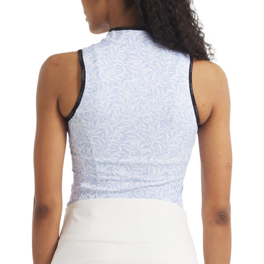 UNRL Women's Botanical Blue Performa Sleeveless Polo