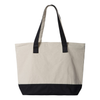 Q-Tees Black/Natural 19L Zippered Tote