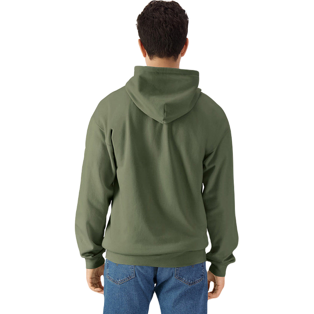Gildan Unisex Military Green Softstyle Fleece Hooded Sweatshirt