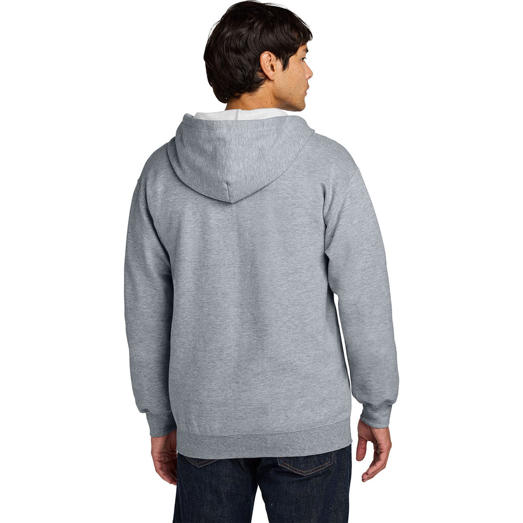 Gildan Men's Ring Spun Sport Grey Softstyle Midweight Fleece Full-Zip Hooded Sweatshirt