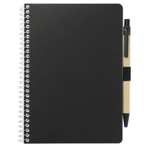 Bullet Black 5'' x 7'' FSC Mix Spiral Notebook with Pen