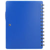 Bullet Blue Recycled Dual Pocket Spiral Notebook W/ Pen