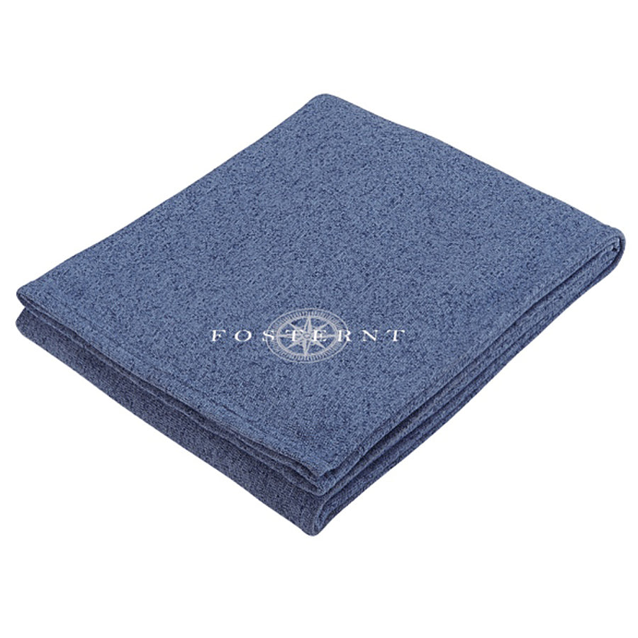 Bullet Blue Heathered Fleece Throw Blanket 50'' x 60'' Unfolded