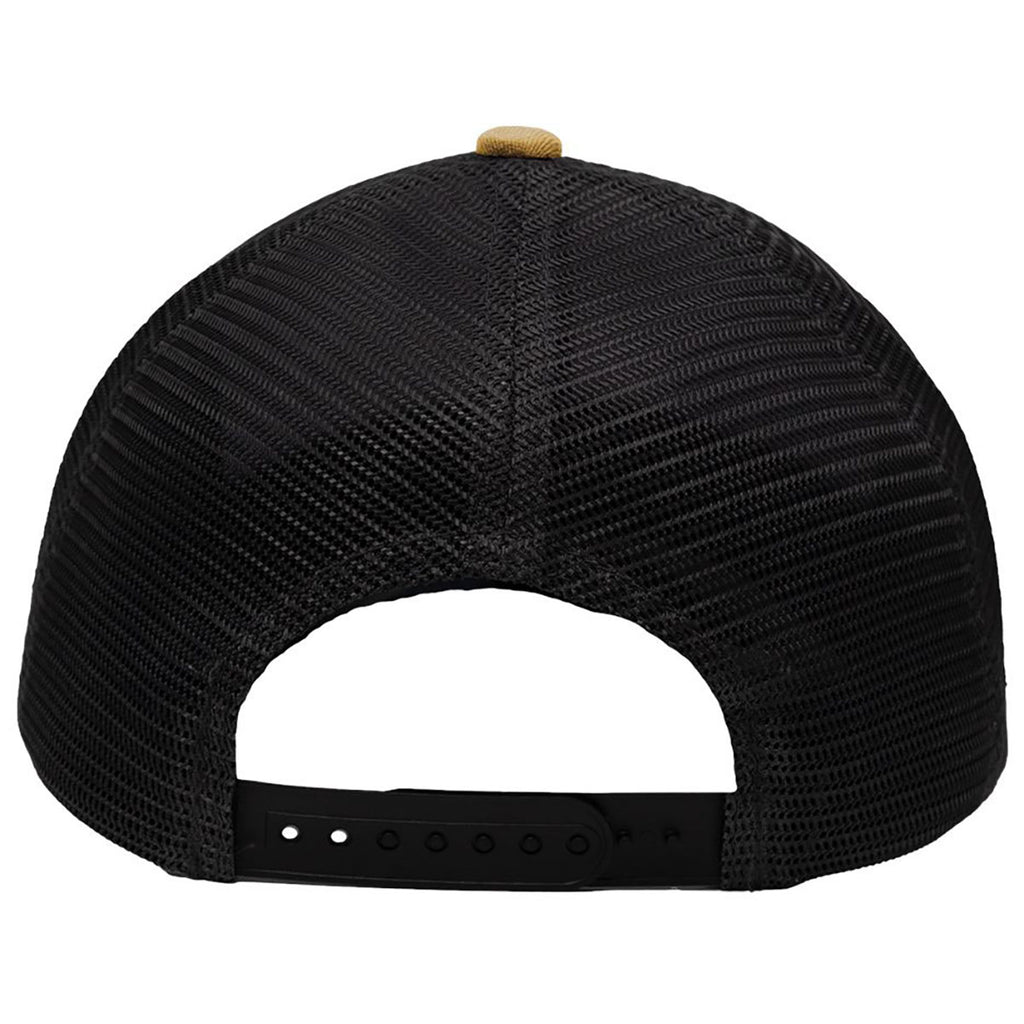 Sportsman Chino Vegas Gold/Black Lo-Pro Mesh Back Trucker Fit Cap