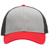 Sportsman Heather Grey/Charcoal/Red Lo-Pro Mesh Back Trucker Fit Cap