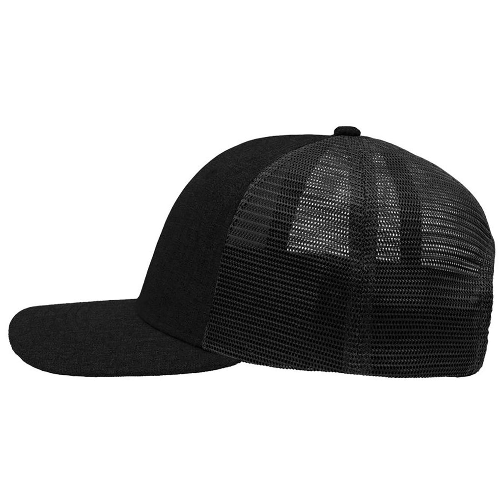 Sportsman X Hatch Black/Black Modern Six-Panel Trucker Fit Cap