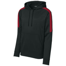 Sport-Tek Men's Black/ Deep Red Sport-Wick Fleece United Pullover Hoodie