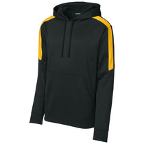 Sport-Tek Men's Black/ Gold Sport-Wick Fleece United Pullover Hoodie