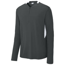 Sport-Tek Men's Iron Grey/White Club 1/4-Zip Pullover