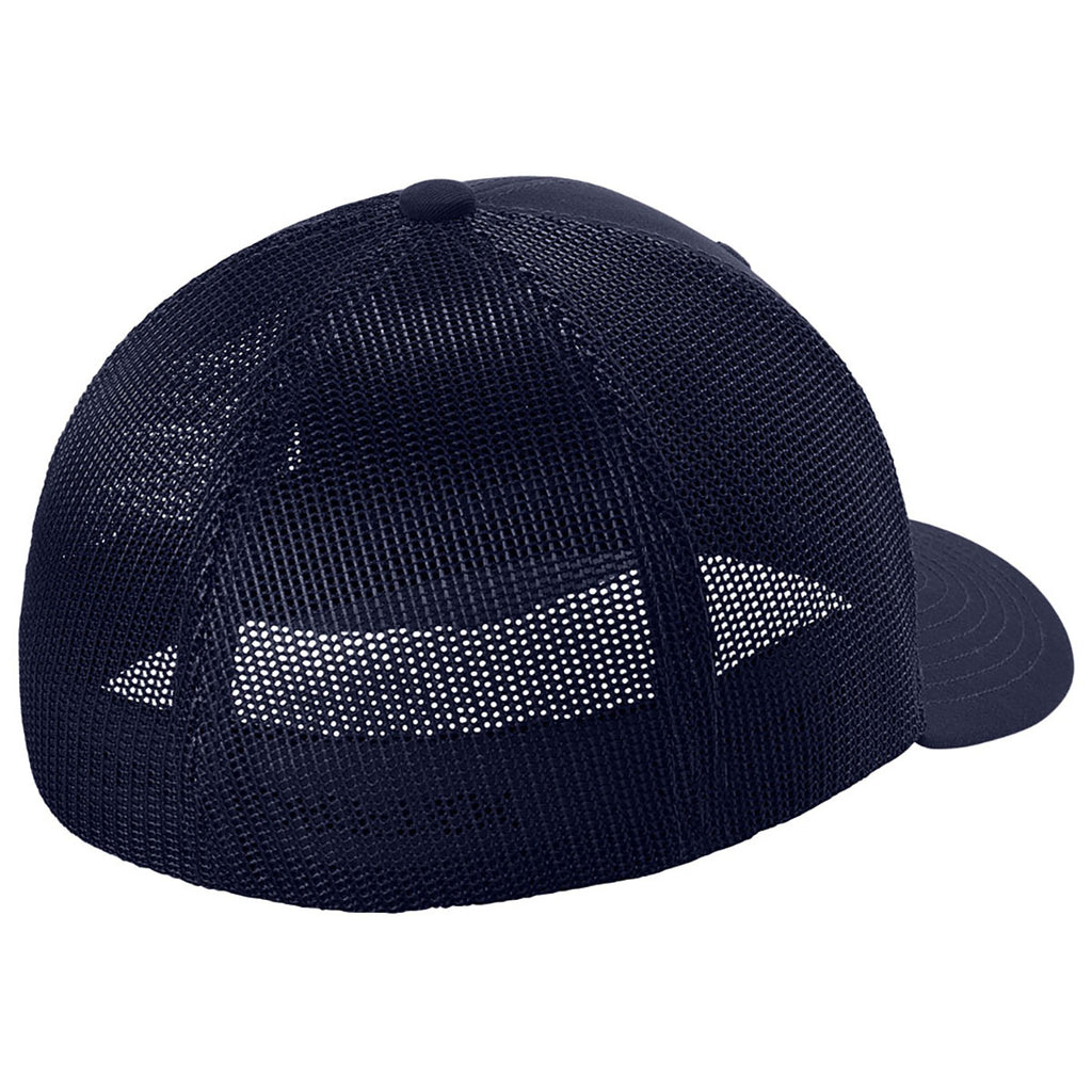 Sport-Tek True Navy/True Navy Stretch-Tek Mesh Back Cap