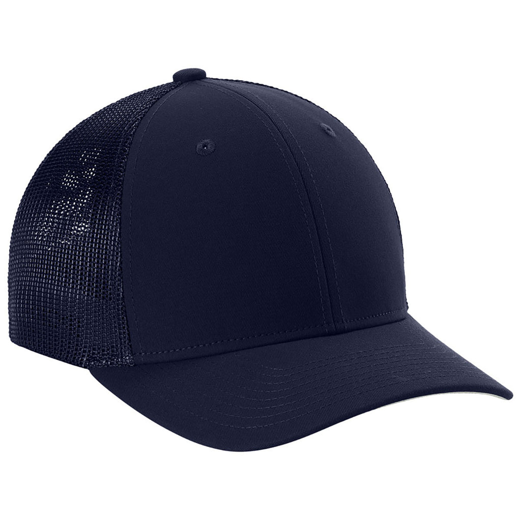 Sport-Tek True Navy/True Navy Stretch-Tek Mesh Back Cap