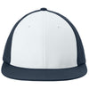 Sport-Tek White/True Navy/True Navy Pro-Cut Stretch-Tek Cap