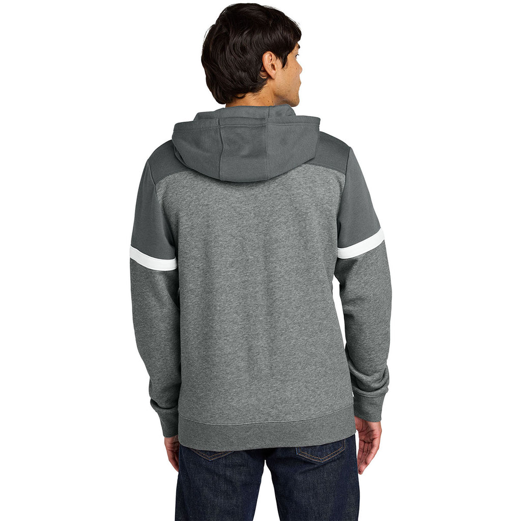 Sport-Tek Men's Dark Smoke Grey/Vintage Heather Drive Fleece Colorblock Hoodie