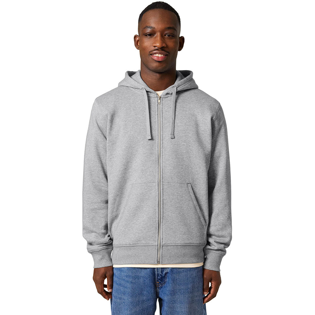 Stanley/Stella Unisex Heather Grey Mixer Full-Zip Hooded Sweatshirt