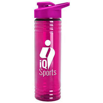 Garyline Transparent Hot Pink Slim Fit Bottle with Drink-Thru Lid - 24 oz.