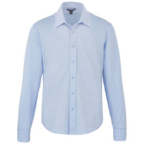 Elevate Men's Frost Blue TATRA Eco Knit Long Sleeve Button Up Shirt