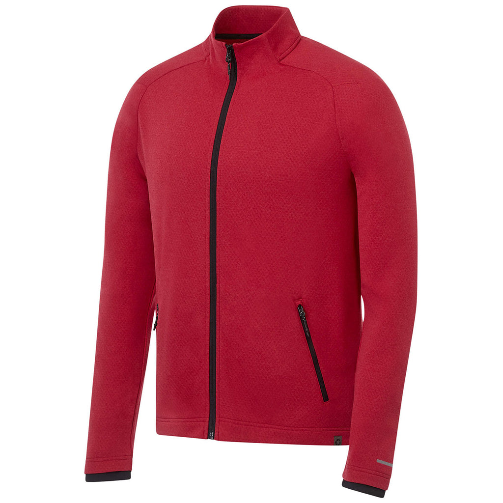 Elevate Men's Team Red Heather Asgard Eco Knit Full Zip Performance Jacket