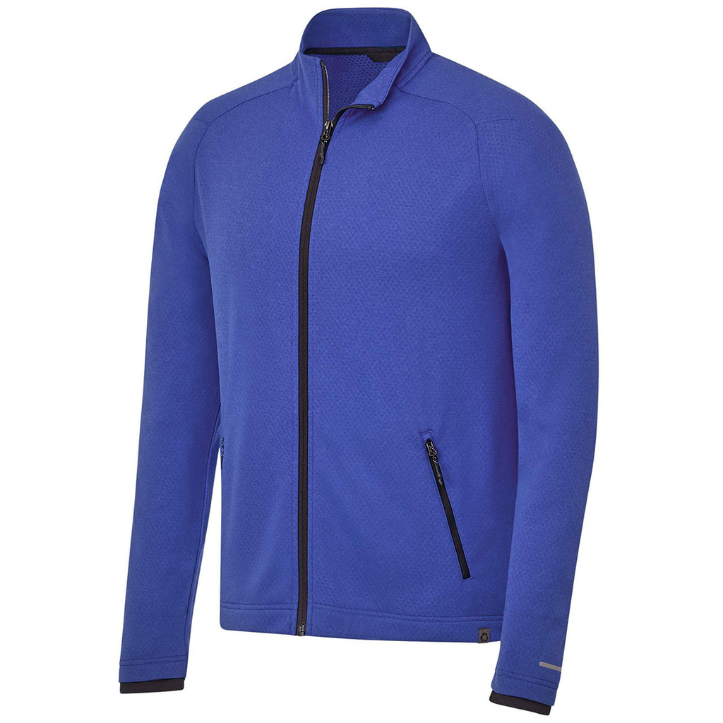 Elevate Men's New Royal Heather Asgard Eco Knit Full Zip Performance Jacket