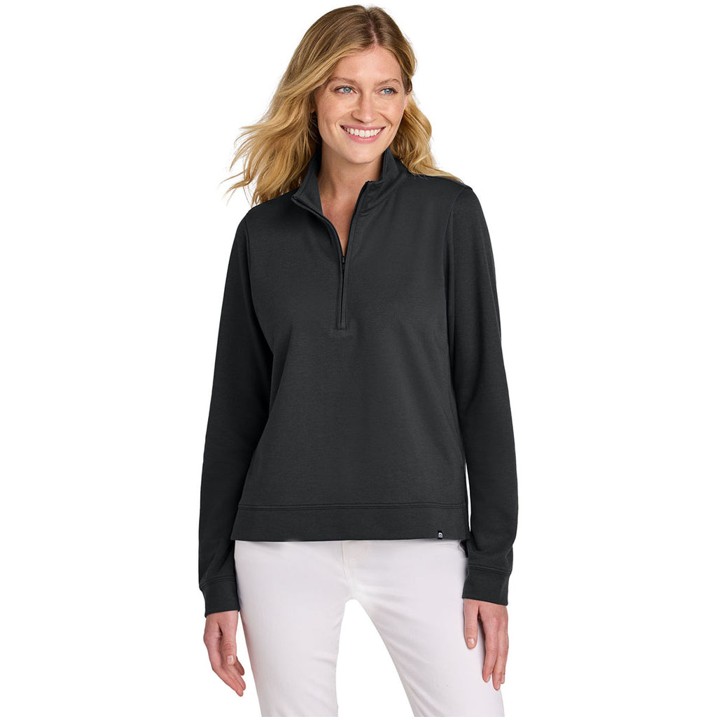 TravisMathew Women's Black Coveside 1/2-Zip