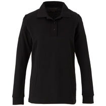 Elevate Women's Black Palo Long Sleeve 100% Cotton Pique Polo