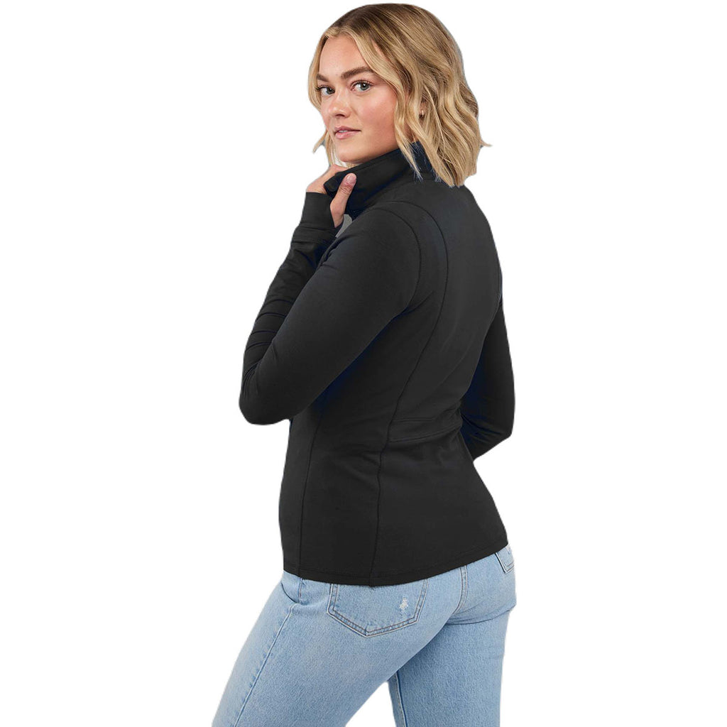 Elevate Women's Black Lyon Eco Stretch Knit Full Zip Jacket