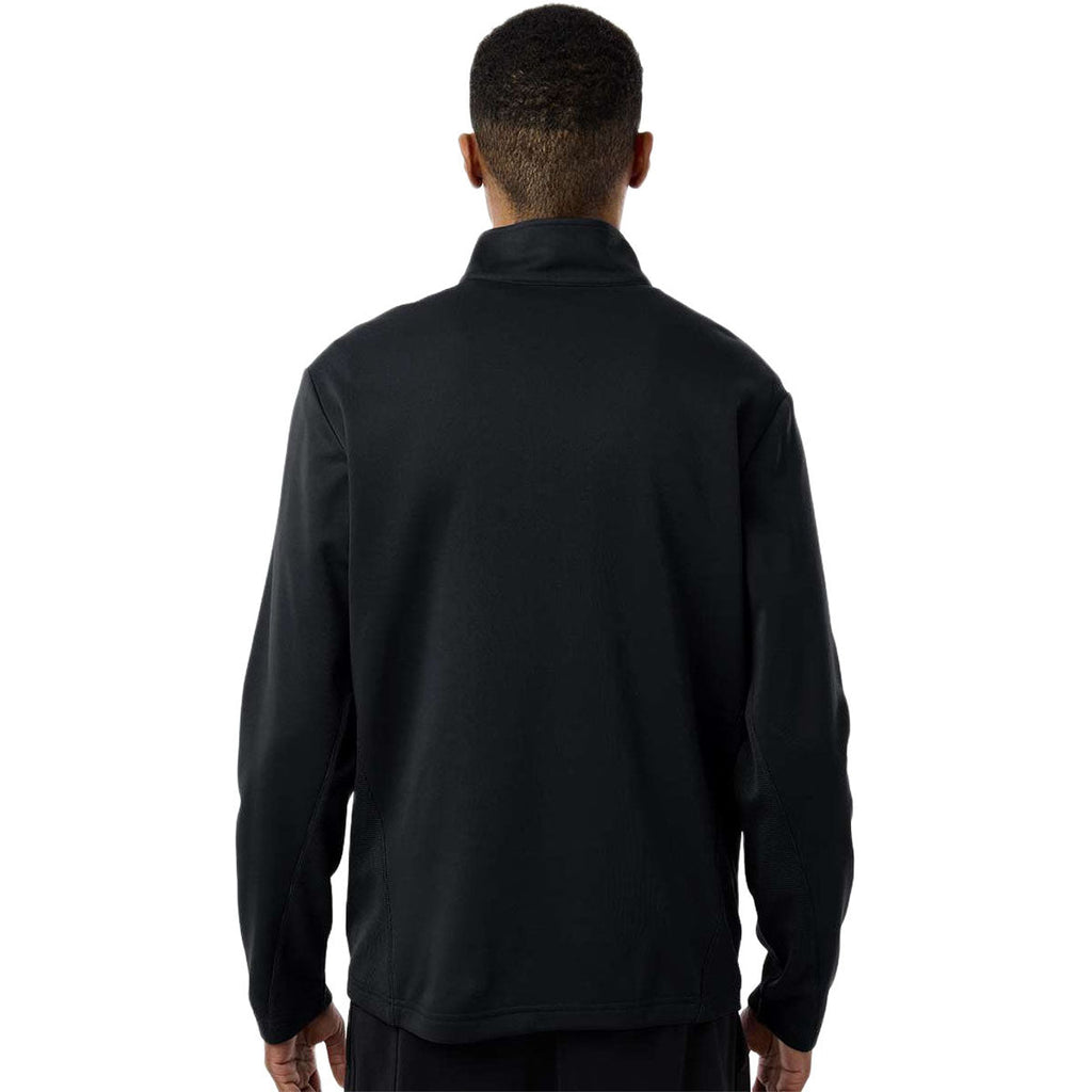 Team 365 Unisex Black Squad Cadet Quarter-Zip Tech Fleece Pullover