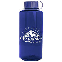 Garyline Transparent Navy Mountaineer Tritan Bottle with Tethered Lid - 36 oz.