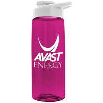 Garyline Transparent Hot Pink Flair Tritan Bottle with Drink-Thru Lid - 26 oz.