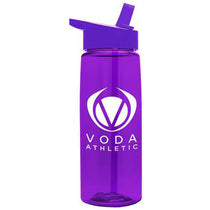 Garyline Transparent Violet Flair Tritan Bottle with Flip-Straw Lid - 26 oz.
