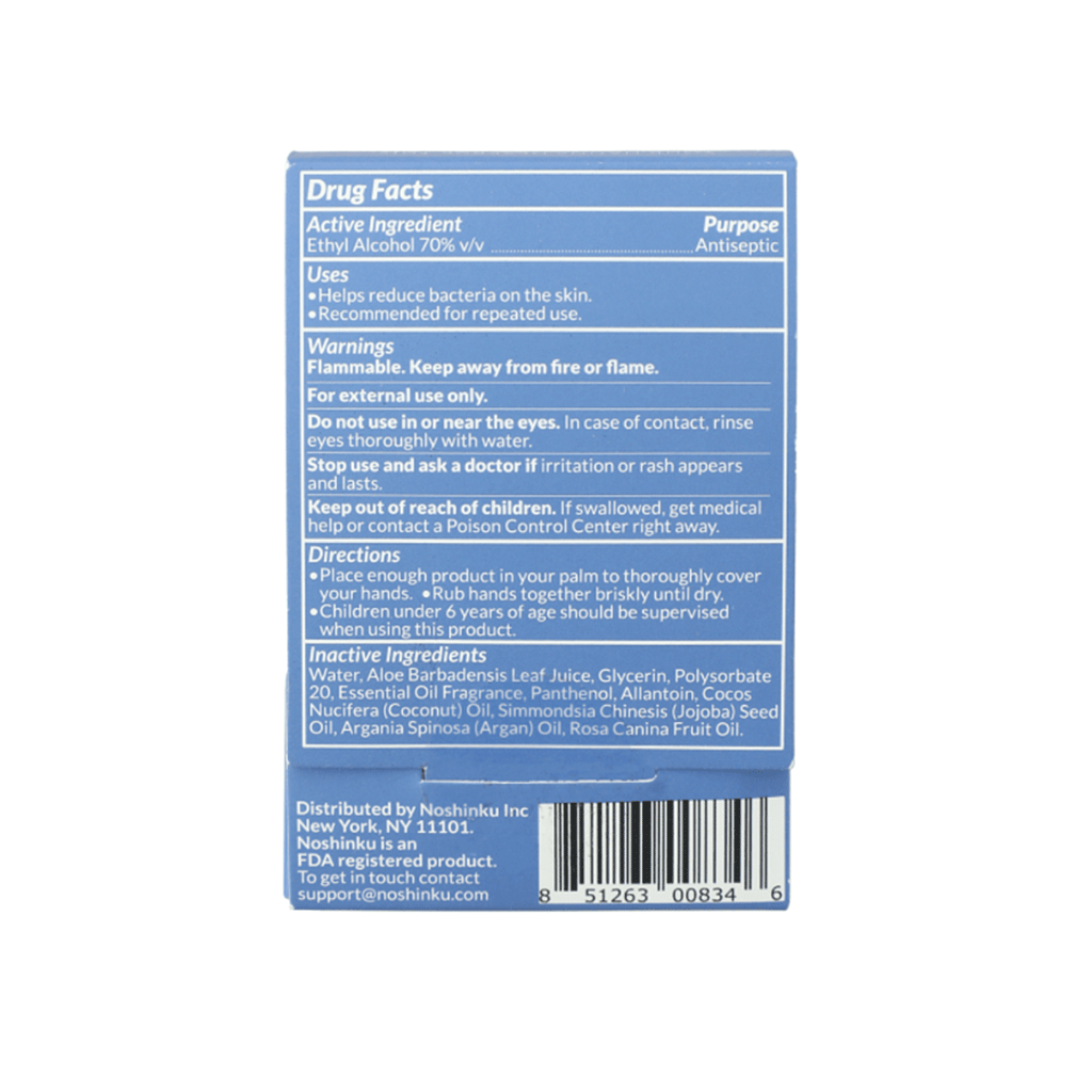 Noshinku 0.6oz Blue Refillable Pocket Hand Sanitizer
