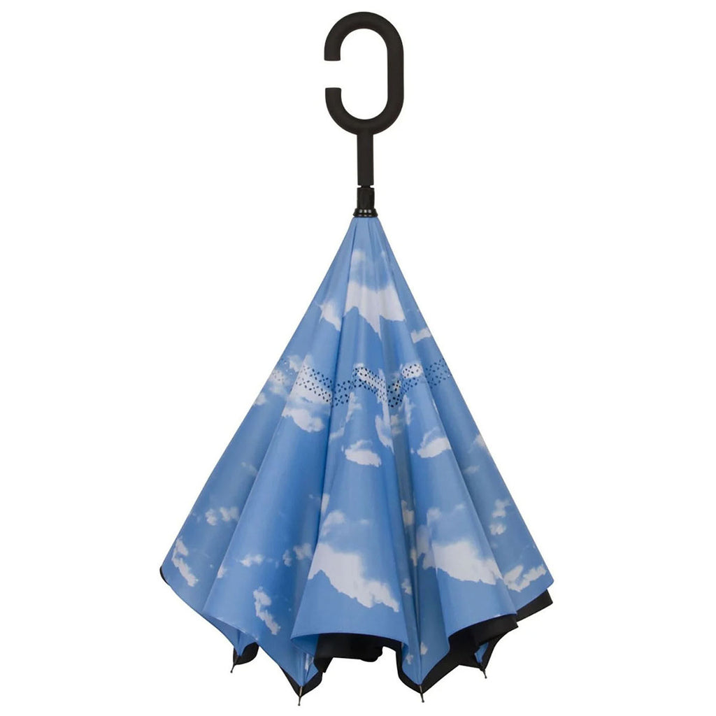 Shed Rain Black/Clouds UnbelievaBrella 48" Reverse-Close Manual Stick Umbrella (Prints)