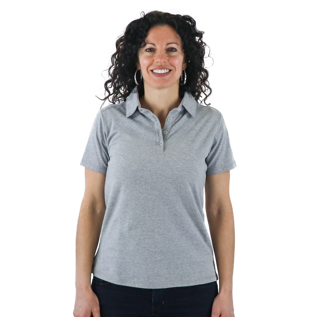 Zusa Women's Light Grey Heather Peachy Polo