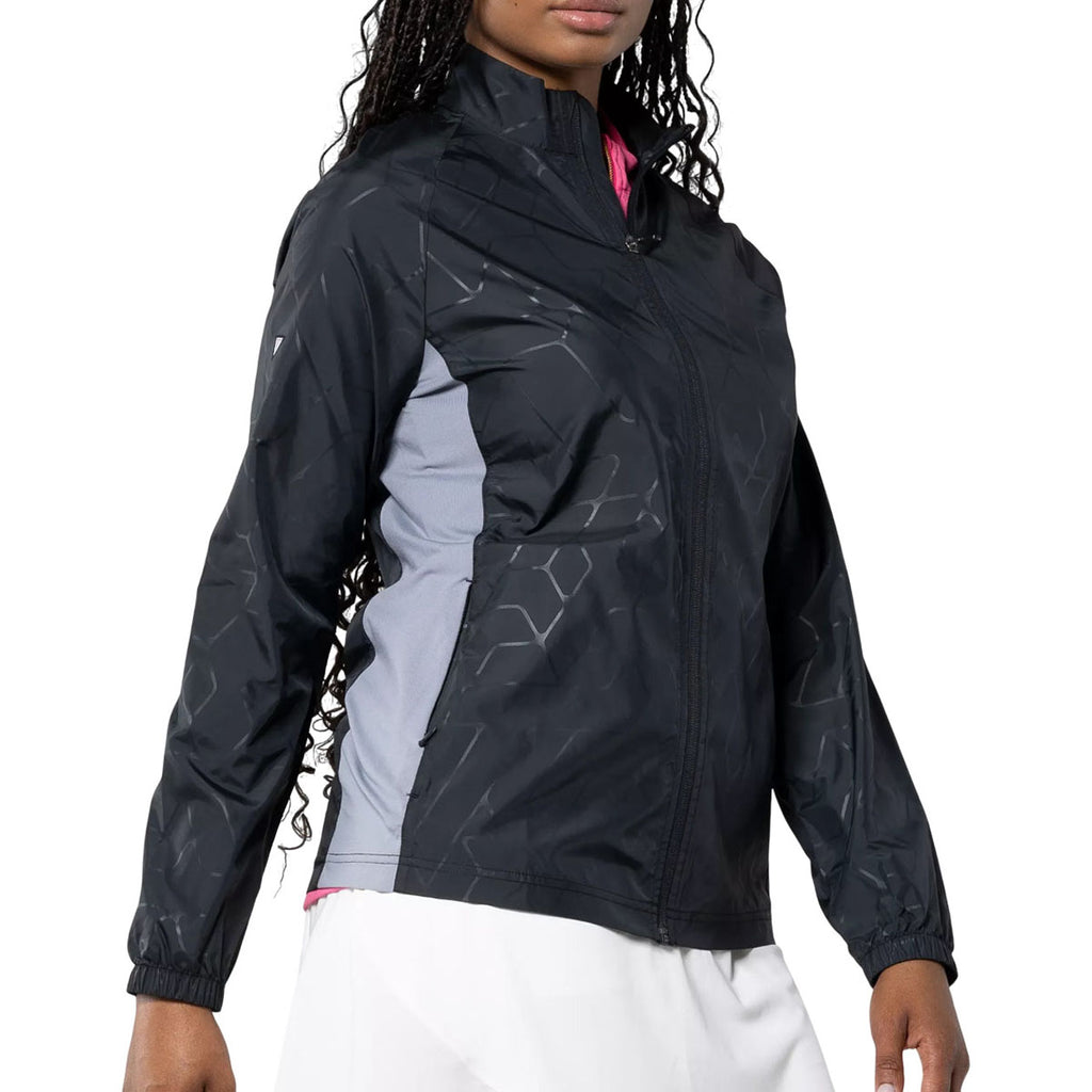 Levelwear Women's Black/Pebble Band Windbreaker