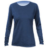 ANETIK Women's Navy Heathered Breeze Tech Long Sleeve T-Shirt